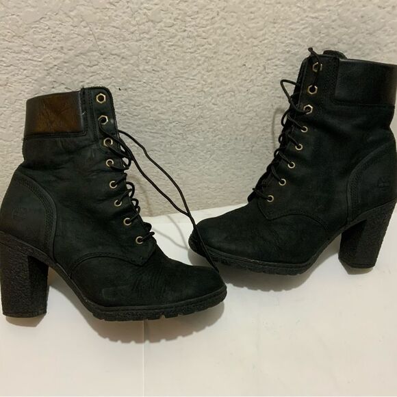 Timberland Earthkeepers Glancy ankle boots black heels Size 7/ 38 - Picture 2 of 15
